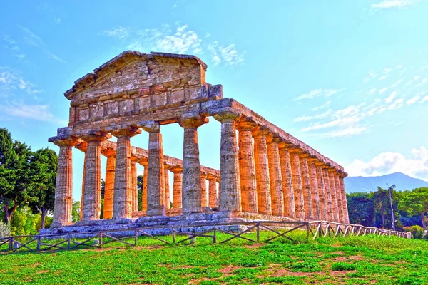 Athena Tapınağı 500 Talya Nın Capaccio Paestum Şehrinde Bulunan Bir — Stok fotoğraf