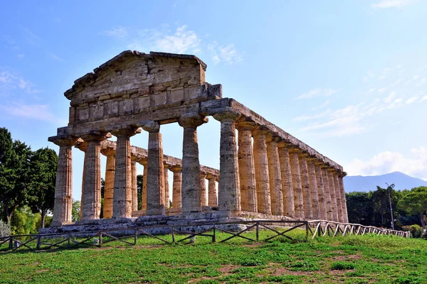 Templo Atena Templo Ceres Cerca 500 Templo Grego Localizado Capaccio — Fotografia de Stock