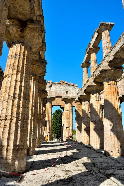 Świątynia Neptuna Została Zbudowana Porządku Doryckim Około 460450 Pne Paestum — Zdjęcie stockowe