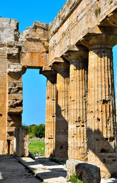 ネプチューンの寺院それは紀元前460 450年頃にドーリアの順序で建てられました ペスタムイタリア — ストック写真