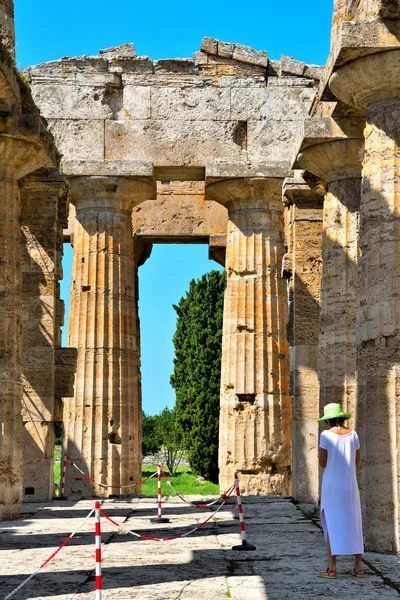 Świątynia Neptuna Została Zbudowana Porządku Doryckim Około 460 450 Pne — Zdjęcie stockowe