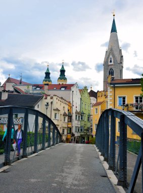 Köyün tarihi yaya merkezi - 6 Temmuz 2018 Bressanone İtalya
