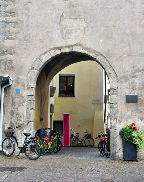 Entrance Door Porta Croce Kreuztor Bressanone Italy — Stock Photo, Image