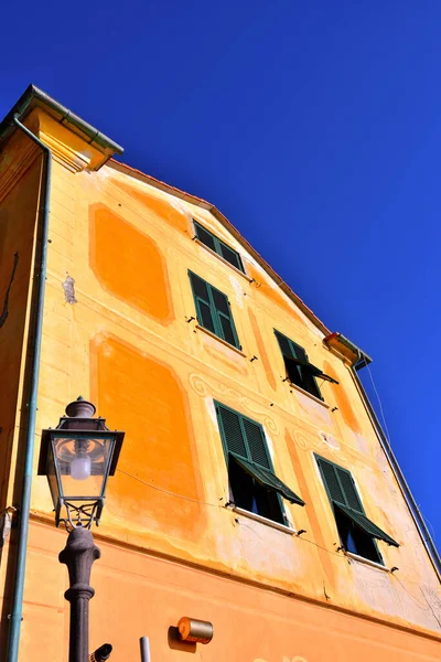 Характерные Красочные Дома Деревне Bogliasco Генуя Италия — стоковое фото