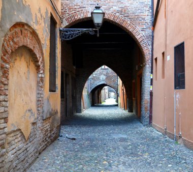 Delle volte üzerinden, tarihi merkez, Ferrara İtalya