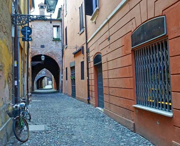 Vía Delle Volte Centro Histórico Ferrara Italia — Foto de Stock