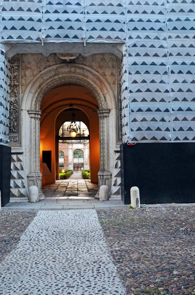 Portal Del Palacio Diamantes Proceso Restauración Febrero 2018 Ferrara Italia —  Fotos de Stock