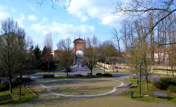 Panorama Las Murallas Históricas Ferrara Italia —  Fotos de Stock