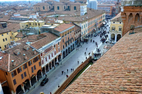 Panorama Vanaf Het Kasteel Este Ferrara Italië — Stockfoto