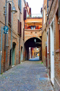 Delle volte üzerinden, tarihi merkez, Ferrara İtalya