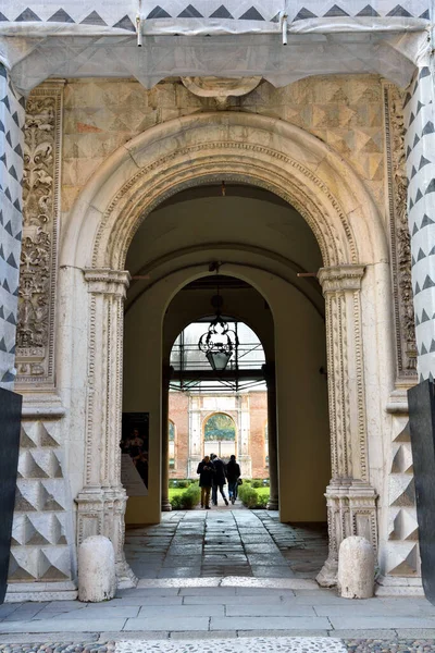 Portal Del Palacio Diamantes Proceso Restauración Febrero 2018 Ferrara Italia — Foto de Stock