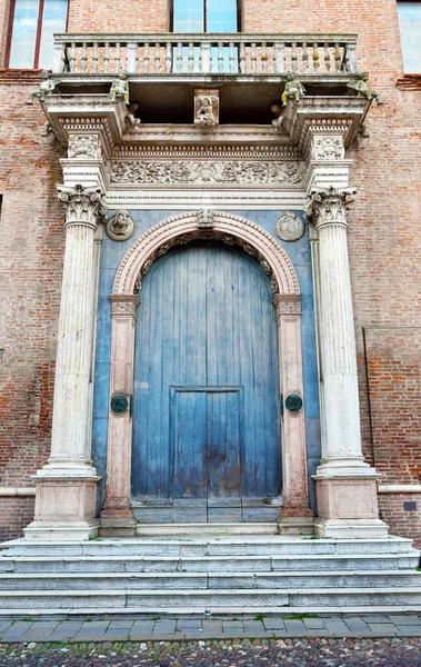 Portal Palácio Prósperos Sacramentos Ferrara Itália — Fotografia de Stock
