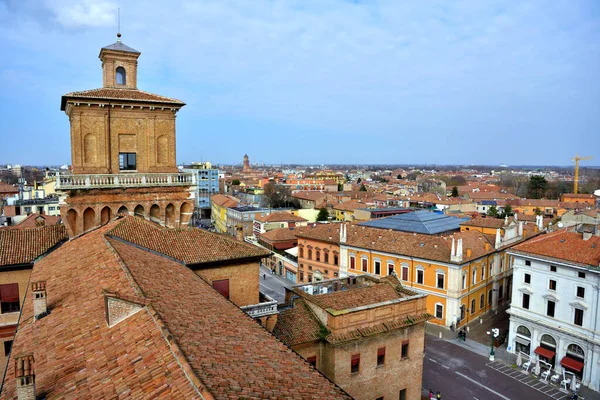 Panorama Del Centro Histórico Visto Desde Castillo Este Ferrara Italia —  Fotos de Stock