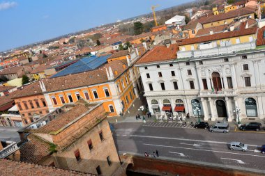 Panorama Doğu kalesinden görüldü - 11 Şubat 2018 Ferrara İtalya