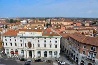 Panorama Doğu kalesinden görüldü - 11 Şubat 2018 Ferrara İtalya