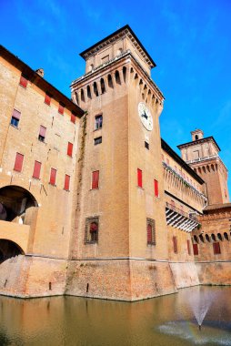 Ferrara 'daki Estense Kalesi, Emilia Romagna, İtalya