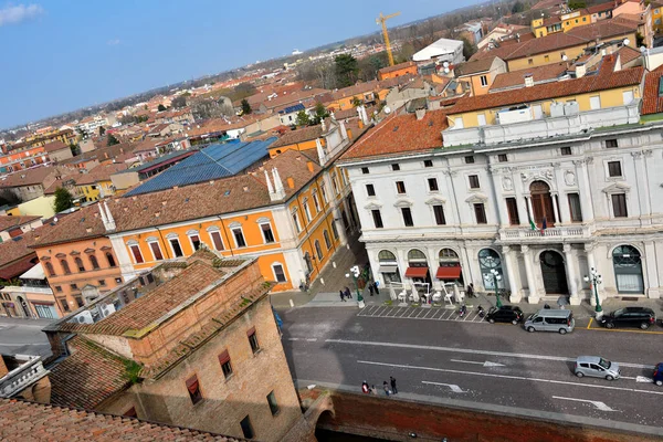Panorama Doğu kalesinden görüldü - 11 Şubat 2018 Ferrara İtalya