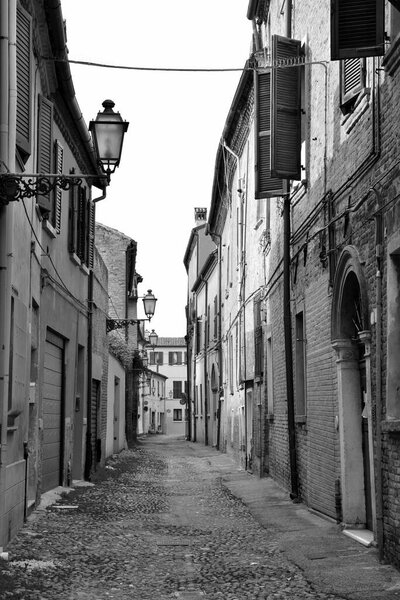 Historical center of Ferrara Emilia Romagna Italy
