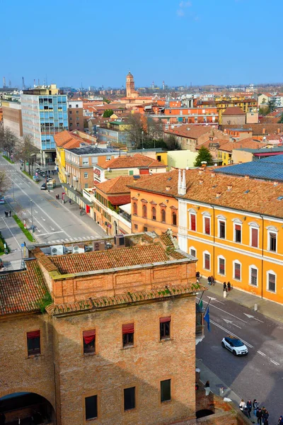 Het Historische Centrum Gezien Vanaf Het Kasteel Este Ferrara Italië — Stockfoto