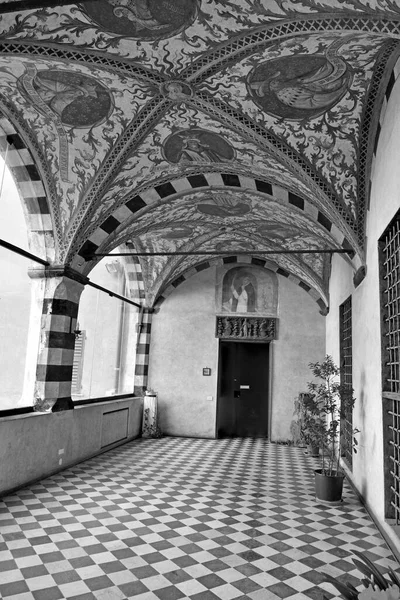 Interno Chiostro Della Chiesa Museo Santa Maria Castello Genova Aprile — Foto Stock