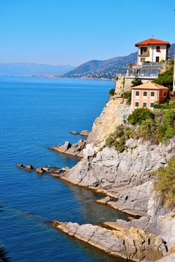 İtalya 'daki Camogli Liguria manzarası
