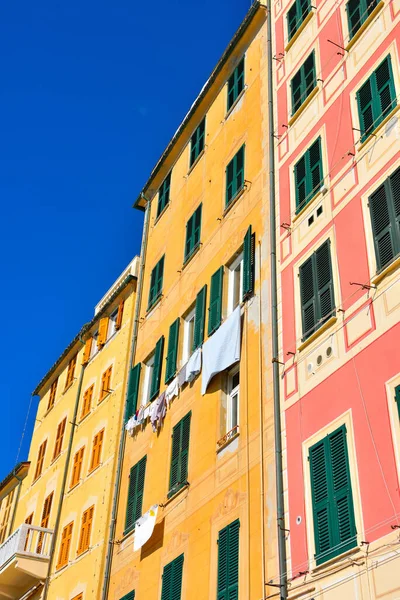 Zabytkowe Budynki Camogli Genua Włochy — Zdjęcie stockowe