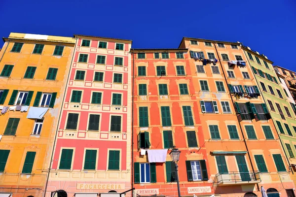 Zabytkowe Budynki Camogli Genua Włochy — Zdjęcie stockowe