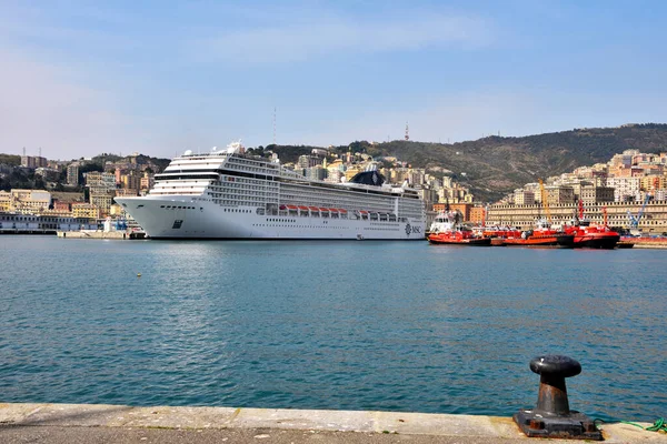 Nave Crociera Msc Musica Terminal Traghetti Marzo 2022 Genova Italia — Foto Stock