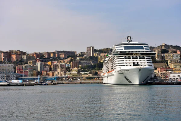 Nave Crociera Msc Grandiosa Terminal Traghetti Marzo 2022 Genova Italia — Foto Stock