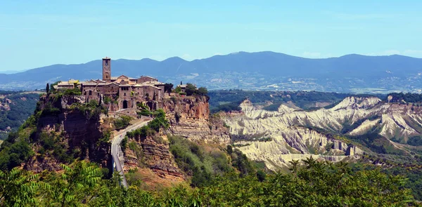 Krajobraz Civita Bagnoregio Viterbo Włochy — Zdjęcie stockowe