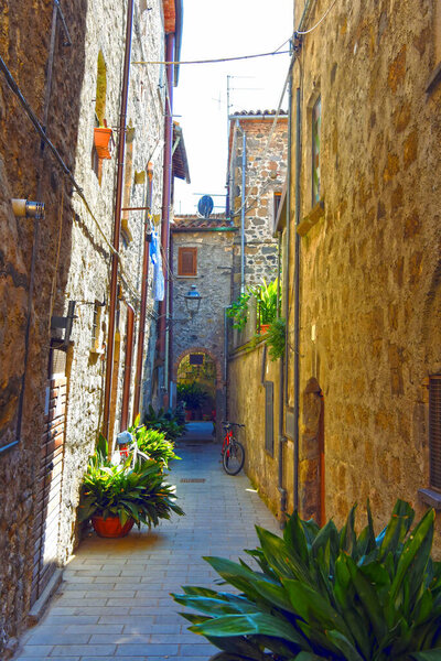 The historic center of the Lazio village Bolsena Italy