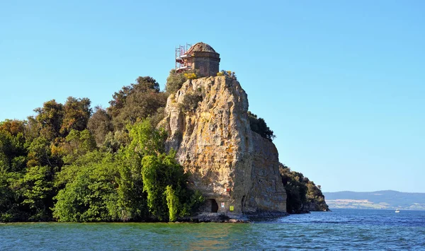 Bisentina Insel See Von Bolsena Viterbo Italien — Stockfoto