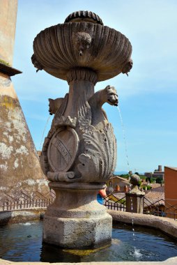 Tuscania Lazio İtalya 'nın tarihi merkezindeki çeşmeler