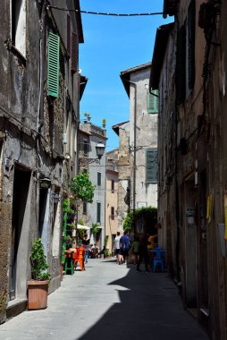 the historic center of the village with numerous shops and restaurants for tourists may 23 2022 Pitigliano Italy