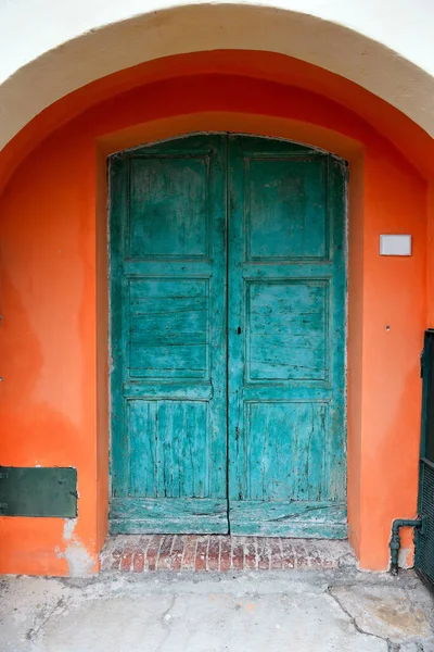Wooden Door Ancient House Peccioli Tuscany Italy — ストック写真