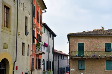 ancient houses in the old town of Peccioli tuscany Italy