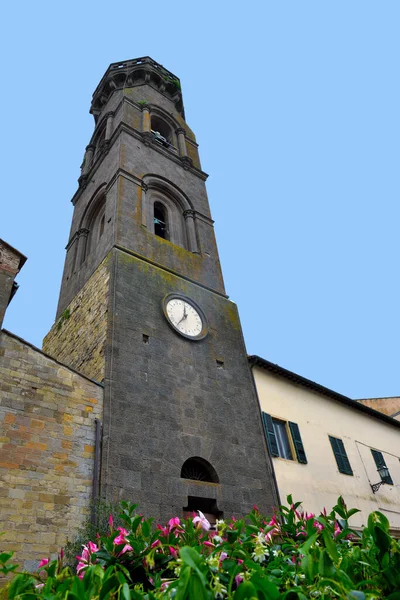Bell Tower Parish Church San Verano Peccioli Tuscany Italy — ストック写真