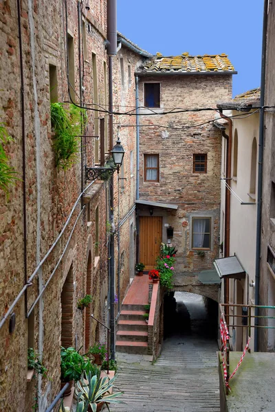 ancient houses in the old town of Peccioli tuscany Italy