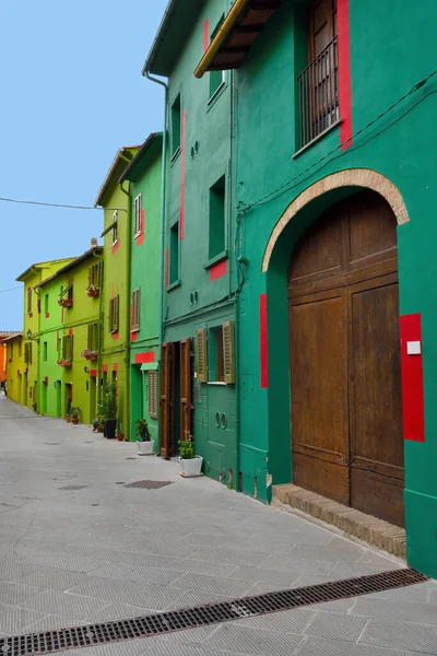Village Colorful Houses Ghizzano Tuscany Italy — Stockfoto