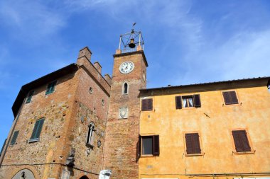 castle and tower of Lajatico tuscany Italy