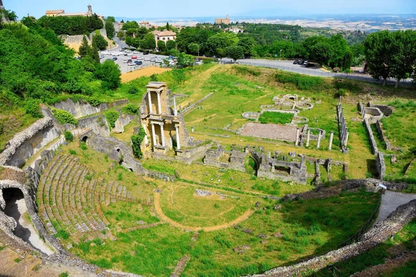 View Roman Theater Volterra Tuscany Roman Theater Built End 1St — Stock Photo, Image