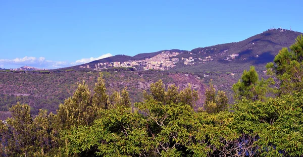 Panorama Rocca Papa Visto Desde Castillo Gandolfo — Foto de Stock