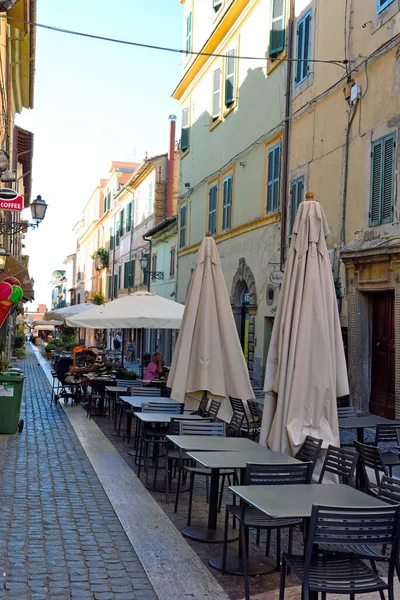 Udendørs Borde Restaurant Det Historiske Centrum Lazio Landsbyen September 2022 - Stock-foto