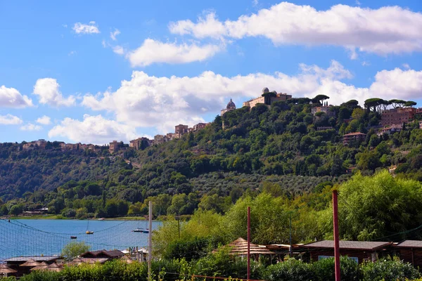 Πανόραμα Της Λίμνης Abano Και Castel Gandolfo Lazio Italy — Φωτογραφία Αρχείου