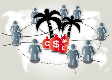 Tax haven, financial industry clipart