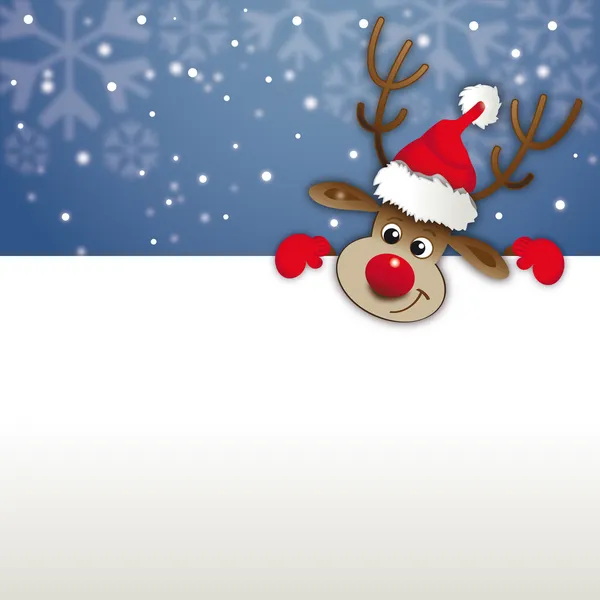 Reindeer looks over a advertising space Royalty Free Stock Vectors