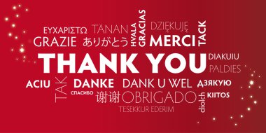 Thank You multilingual red clipart