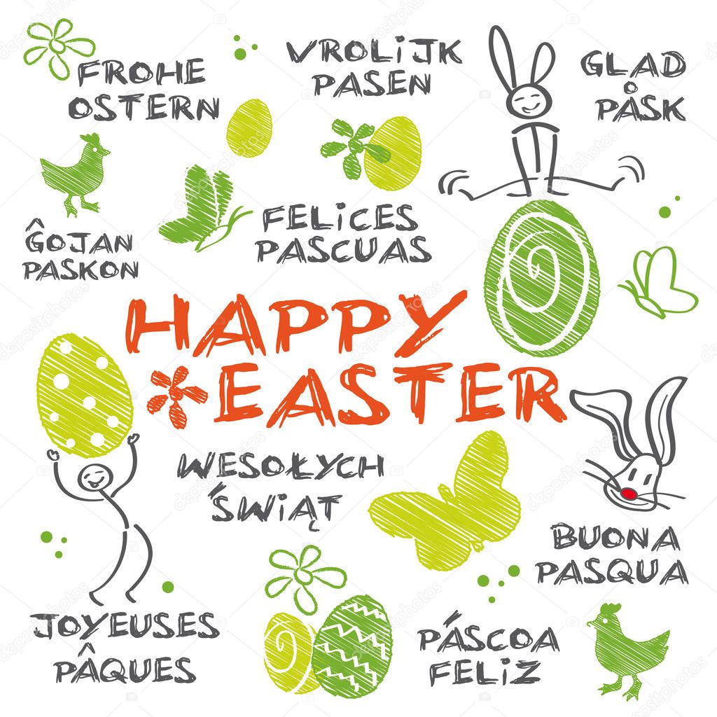 Happy Easter multilingual