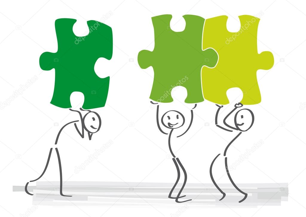 Puzzle, synergy, Teamwork