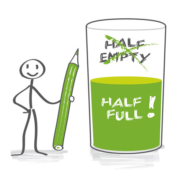 Optimist with half-full glass